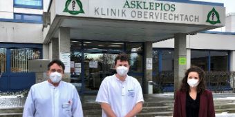 Chefarzt Dr. Christian Glöckner, Paul Wenker und Klinik-Managerin Jana Humrich 