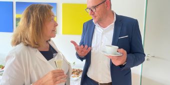 Adelheid May beim Empfang im Gespräch mit Seesens Bürgermeister Erik Homann