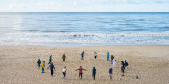 Gruppensport am Strand